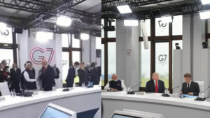 Watch: PM Modi and Donald Trump exchange greetings at G7 Summit ahead of expected talks