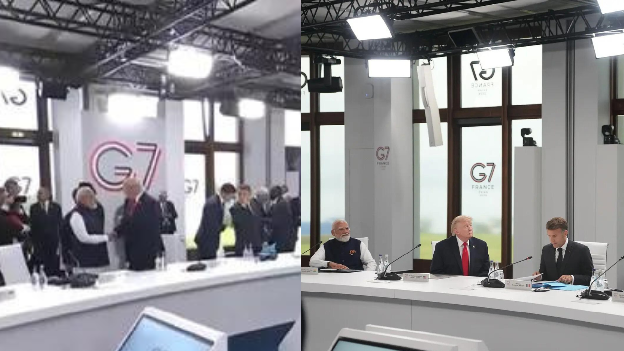 Watch: PM Modi and Donald Trump exchange greetings at G7 Summit ahead of expected talks