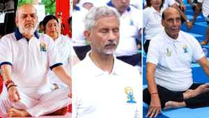 'We are all grateful to PM Modi': Top ministers, CMs perform yoga across India