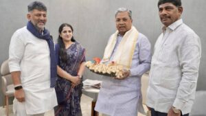 DK Shivakumar meets Siddaramaiah as he completes one month as Karnataka CM
