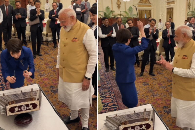 Japanese PM tries her hand at santoor during India visit, earns applause: Watch