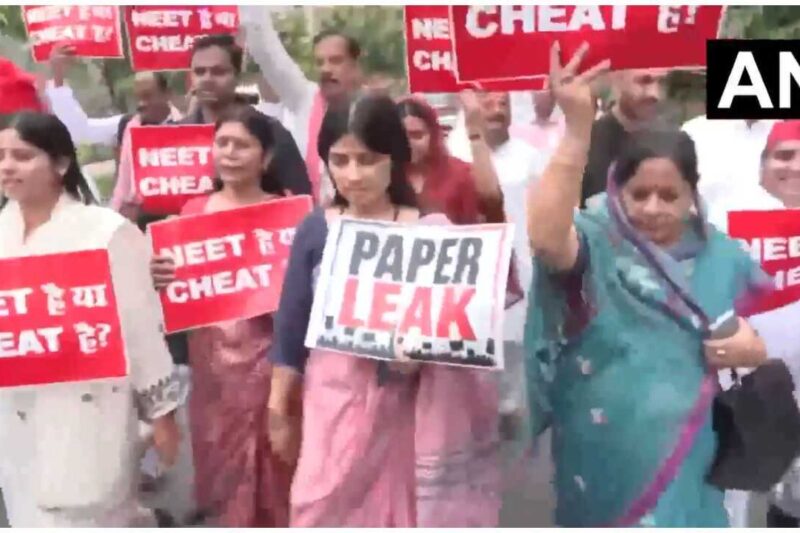 ‘Neet hai ya cheat hai?’ Dimple Yadav joins CJP’s ‘Sansad Chalo’ protest at Jantar Mantar